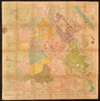 1890 Bécs térkép (Plan der Stadt Wien). Bécs, 1890, Verlag des Ersten Wiener Lehrervereines Die Volksschule. 1:12500, 65x63 cm. Vászonra kasírozva, kissé foltos és szakadt. / 1890 Map of Vienna, Austria