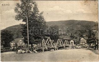 1908 Rahó, Rachov, Rahiv, Rakhiv; fahíd, vasútállomás. Rosenblüth Emanuel tulajdona / wooden bridge, railway station (EK)