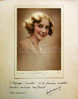Dobos Annie (1908-) színésznő Urai Dezső szerzőnek dedikált nagyalakú fotó 28x40cm
