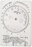Régi manuális mérőeszköz munkaegység mérésre, fém, közepén forgatható, 17x12 cm