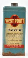 West Point Talcum (zsírkő, talkum) fémdoboz, rozsdás, 16x7x5 cm