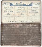 A. W. "Castell" Polychromos fémdoboz, kopott, 17,5x10x1 cm