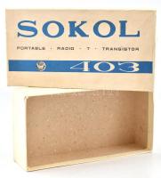 Sokol rádió doboza, tartalom nélkül, 24x12x6