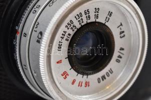 Lomo Smena 8M fényképezőgép T-43 40mm f/4 objektívvel, eredeti tokjában, jó állapotban