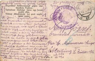 Győzelmes tüzérségi harc egy orosz pozíció ellen / WWI K.u.K. (Austro-Hungarian) military art postca...