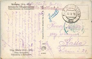 1916 Weltkrieg 1914-1916 Italienischer Kriegsschauplatz  Train-Kolonne im Karstgebiet / WWI K.u.K. (...