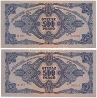 1945. 500P (2x) sorszámkövetők T:I-,II törés nélküli hajlás, ragasztónyom
Adamo P19