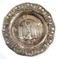 New York city fém emléktárgy, enyhén kopottas állapotban, d: 12,5 cm