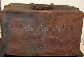 Cca 1920 nagyméretű bőr utazótáska