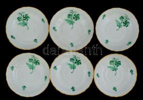 Herendi zöld virág mintás mokkás készlet. Kézzel festett, jelzett, hibátlan