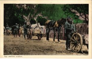 Egy szerbiai erdőben. Az Érdekes Újság kiadása / WWI K.u.K. (Austro-Hungarian) military postcard