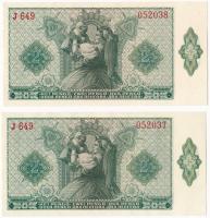 1940. 2P (2x) sorszámkövetők "J649 052037 - J649 052038" T:I- bal alsó sarokban törés nélk...