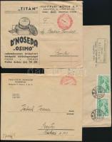 cca 1930-42  össz. 10 db reklám levelezőlap és boríték tétel (Hunnia Csokoládégyár Újpest, Herceg Es...