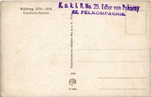 Weltkrieg 1914-1916 kavallerie Attacke / WWI K.u.K. (Austro-Hungarian) military art postcard + "...