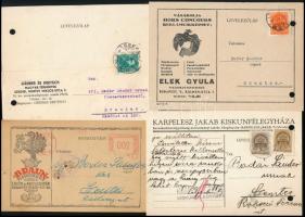 cca 1930-42  össz. 10 db reklám levelezőlap tétel (Központi Antiquarium Bp., Braun Testvérek Likőrgy...