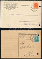 cca 1930-42  össz. 10 db reklám levelezőlap tétel (Központi Antiquarium Bp., Braun Testvérek Likőrgy...