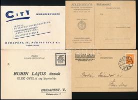 cca 1930-42  össz. 10 db reklám levelezőlap (Stühmer, Adler Miklós Sátoraljaújhely, City Irodaberend...