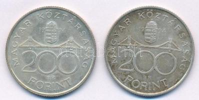 1994. 200Ft Ag "Deák" (2x) T:2 patina Adamo F13.1