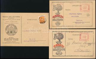 cca 1930-42  össz. 6 db reklám levelezőlap (2 db Braun Testvérek Likőr és Konyakgyár, Cseuz Kálmán K...