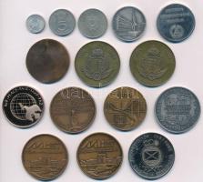 15db-os, 13xklf vegyes emlékérem- és érmetétel, közte Bognár György (1944-) 1996. "Magyar Vasút...