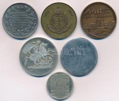 6xklf vegyes emlékérem-tétel, közte Amerikai Egyesült Államok 1851. "Kossuth Lajos" öntött...