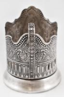 Fém díszes pohártartó, jó állapotban, m: 10,5 cm