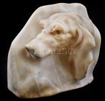 Vizsla fej, márvány, jelzett (RUM), lepattanásokkal, sérüléssel, kopásnyomokkal, 14x16,5 cm