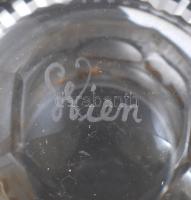 Antik emlék pohár Bécsi épületek képeivel. Több rétegű, hámozott, kézzel festett. Hibátlan / Vienna ...