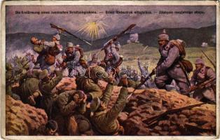 1916 Orosz lövészárok elfoglalása / WWI K.u.K. (Austro-Hungarian) military art postcard s: Benesch (Rb)