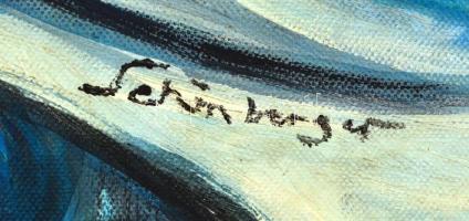 Schönberger jelzéssel: Téli város. Olaj, vászon, 50x35 cm