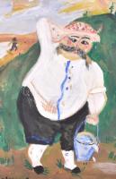 Anna jelzéssel: Vízhordó. Vegyes technika, karton, 40x30,5 cm