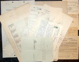 1878-1950 10 db érdekes régi bizonyítvány, irat