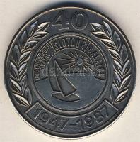 1987. "40 éves a balatoni Idegenforgalmi Hivatal" Ffém emlékérem T:2 Eredeti díszdobozban!