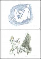 Czapolai Imre (1937-) 10 db, részben erotikus grafikája, zárójelben katalógusszámokkal: Nagykoncert ...