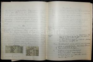 1941-1942 Váci Sportegyesület labdarúgóinak edzésnaplója aláírásokkal, érdekes újságcikkekkel