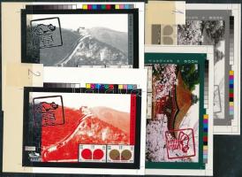 2008/5 A patkány éve 1-2-3-4 cromalin párok, a 4 kiadású garnitúrát a katalógus nem jelöli (hátoldal...