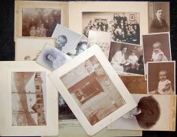 cca 1880-1960 16 db főleg keményhátú fotó