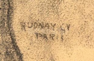 Rudnay jelzéssel: Hölgy. Szén, papír, 43,5x29 cm