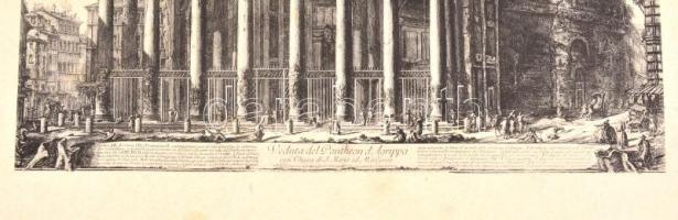Giovanni Battista Piranesi (1720-1778) metszete után: Veduta del Pantheon d'Agrippa. Nyomat, pa...