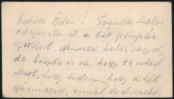 Nagynyújtódi Jancsó Benedek (1854-1930) pedagógus, publicista autográf megírt névjegykártyája Gerő Ödön esztétának róla szóló cikkét megköszönő soraival