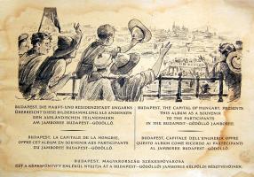 1933 Gödöllő Jamboree emlékalbum a külföldi résztvevőknek rajzokkal / Album for the foreign participants of the Gödöllő Jamboree Engllish/Hungarian