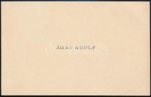 cca 1910 Ágai Adolf ( Rosenzweig Adolf 1836-1916) autográf sorai névjegykártyáján Gerő Ödön (1863-19...
