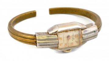 Estia mechanikus karóra, állíthatós fém karpánttal, működik, 1,5x1 cm