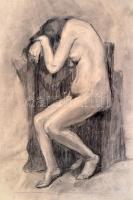 Nagy Barbara (1976-), 18 db mű: Arcképek, aktok. Szén, ceruza, papír, többségük jelzett, 29,5x21 és ...