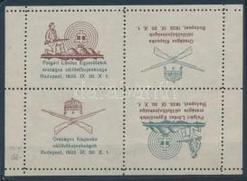 1933 Polgári Lövész Egyesületek levélzáró kisív / label mini sheet