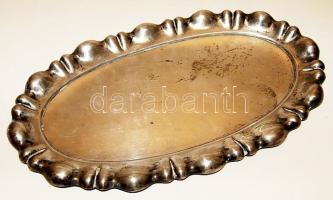 Ezüst tálca, jelzett 1920-as évek, 382g (0,382kg), 20,5x35cm