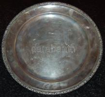 Ezüst tálca, jelzett 1920-as évek, 309g (0,309kg), átmérője 21,5cm
