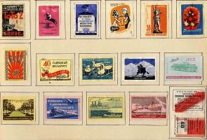 601 darabos magyar szovjet, arab és egyéb gyufacimke gyűjtemény mappákban