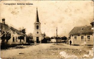 1934 Füzesgyarmat, Unitárius templom, utcakép. photo (fl)