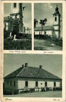 1942 Hanva, Chanava; Tompa Mihály szobra, Református templom és paplak / statue, monument, Calvinist church and rectory (Rb)